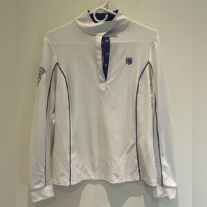 Romfh White Polo Shirt with Purple Collar